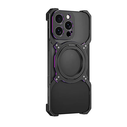 For iPhone 16 Pro Max Kickstand Case Metal Bumper Magnetic Phone Cover