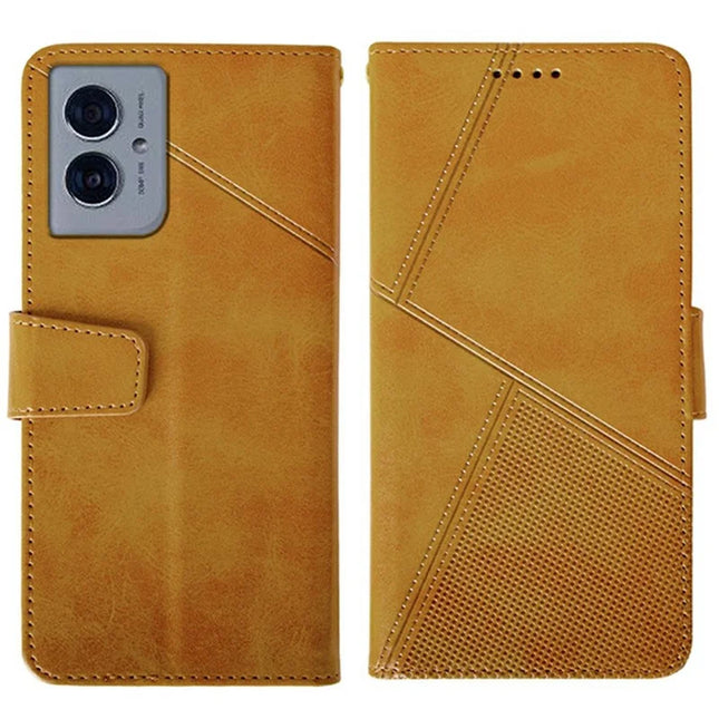 IDEWEI For Motorola Moto G55 5G Wallet Phone Case Calf Texture Stand Leather Cover - Orange