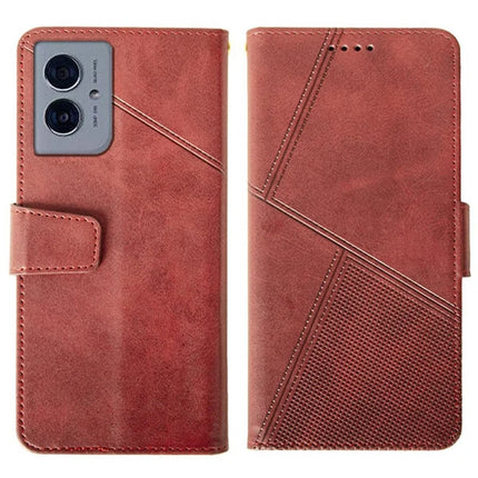IDEWEI For Motorola Moto G55 5G Wallet Phone Case Calf Texture Stand Leather Cover - Red