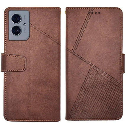 IDEWEI For Motorola Moto G55 5G Wallet Phone Case Calf Texture Stand Leather Cover - Brown