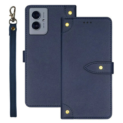 IDEWEI For Motorola Moto G55 5G Stand Case PU Leather Phone Cover with Card Slots - Blue