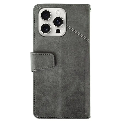 IDEWEI For iPhone 16 Pro Max Case Leather Wallet Phone Cover Stand Calf Texture