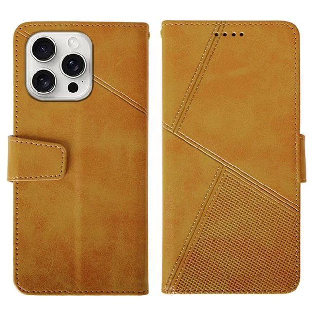 IDEWEI For iPhone 16 Pro Max Case Leather Wallet Phone Cover Stand Calf Texture - Brown