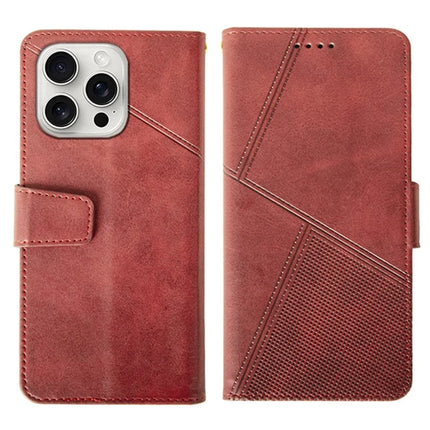 IDEWEI For iPhone 16 Pro Max Case Leather Wallet Phone Cover Stand Calf Texture - Red