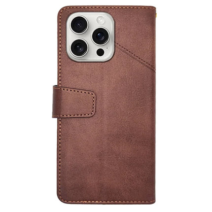 IDEWEI For iPhone 16 Pro Case Leather Wallet Phone Cover Stand Calf Texture