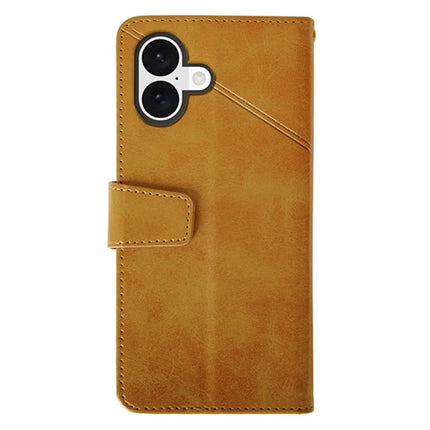 IDEWEI For iPhone 16 Plus Case Leather Wallet Phone Cover Stand Calf Texture