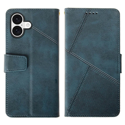 IDEWEI For iPhone 16 Plus Case Leather Wallet Phone Cover Stand Calf Texture - Blue