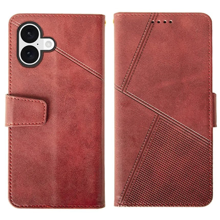 IDEWEI For iPhone 16 Plus Case Leather Wallet Phone Cover Stand Calf Texture - Red