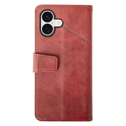 IDEWEI For iPhone 16 Plus Case Leather Wallet Phone Cover Stand Calf Texture