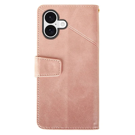 IDEWEI For iPhone 16 Plus Case Leather Wallet Phone Cover Stand Calf Texture