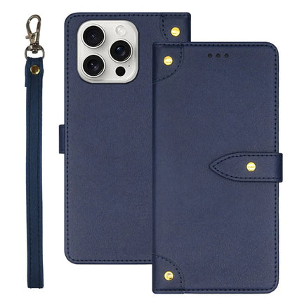 IDEWEI For iPhone 16 Pro Max Case PU Leather Stand Phone Cover with Card Slots - Blue
