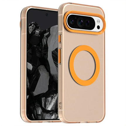 Candy Series For Google Pixel 9 / 9 Pro Case Compatible with MagSafe PC+TPU+PET Anti-Drop Phone Cover - Orange