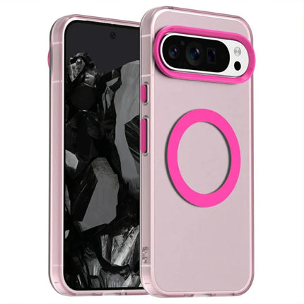 Candy Series For Google Pixel 9 / 9 Pro Case Compatible with MagSafe PC+TPU+PET Anti-Drop Phone Cover - Red