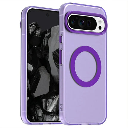 Candy Series For Google Pixel 9 / 9 Pro Case Compatible with MagSafe PC+TPU+PET Anti-Drop Phone Cover - Purple