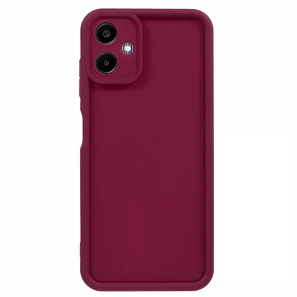 For Samsung Galaxy A06 Case Grooved Design TPU Anti-Slip Phone Cover - Red