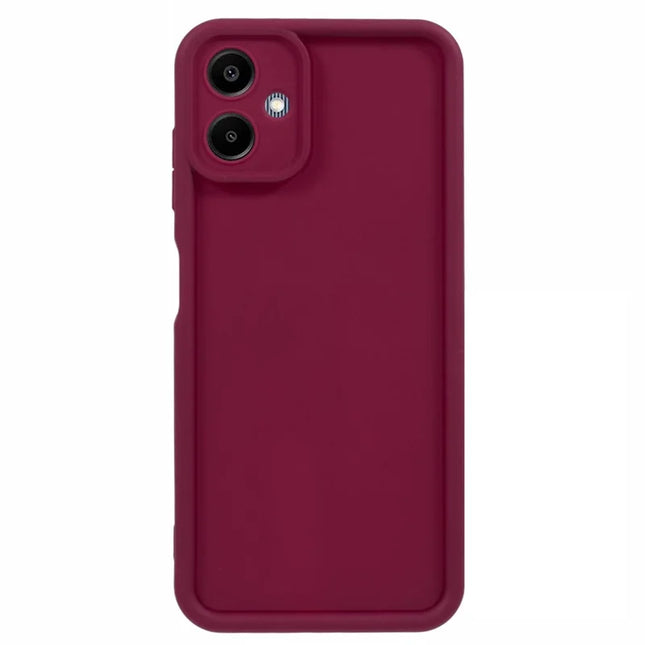 For Samsung Galaxy A06 Case Grooved Design TPU Anti-Slip Phone Cover - Red