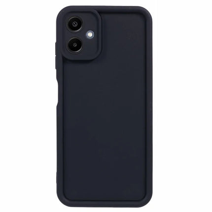 For Samsung Galaxy A06 Case Grooved Design TPU Anti-Slip Phone Cover - Black