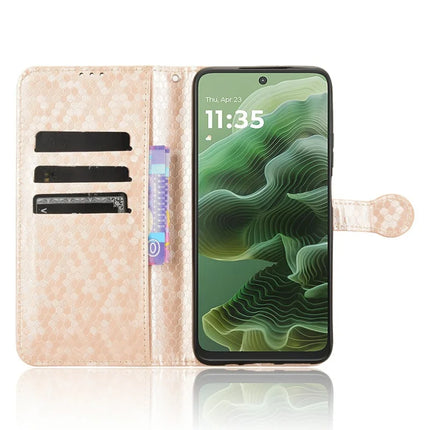 For Motorola Moto G35 5G Wallet Case Dot Pattern Imprint PU Leather Phone Cover