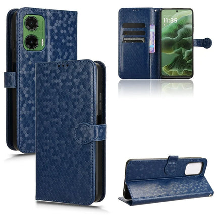 For Motorola Moto G35 5G Wallet Case Dot Pattern Imprint PU Leather Phone Cover