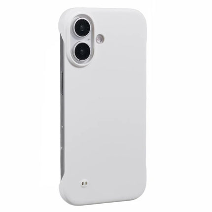 For iPhone 16 Case Hard PC Skin-Touch Phone Cover Frameless Breathable Cooling - White