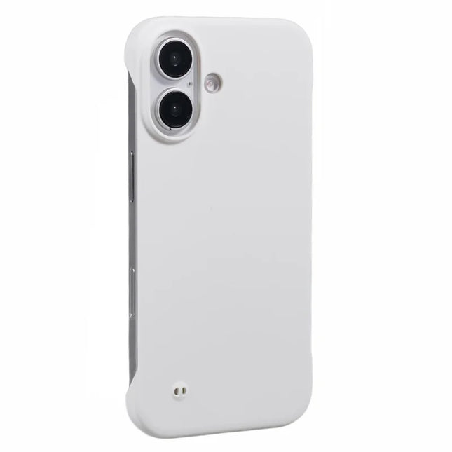 For iPhone 16 Case Hard PC Skin-Touch Phone Cover Frameless Breathable Cooling - White