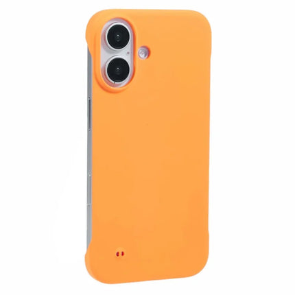 For iPhone 16 Case Hard PC Skin-Touch Phone Cover Frameless Breathable Cooling - Yellow