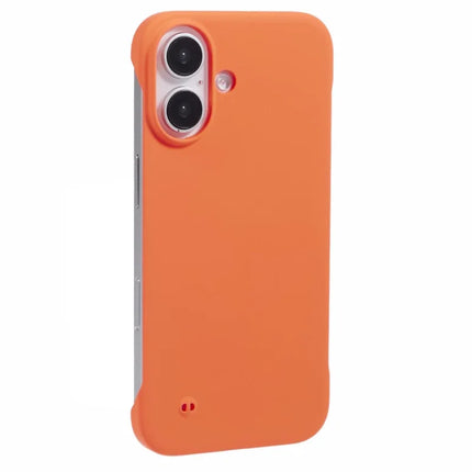 For iPhone 16 Case Hard PC Skin-Touch Phone Cover Frameless Breathable Cooling - Orange