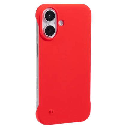 For iPhone 16 Case Hard PC Skin-Touch Phone Cover Frameless Breathable Cooling - Red