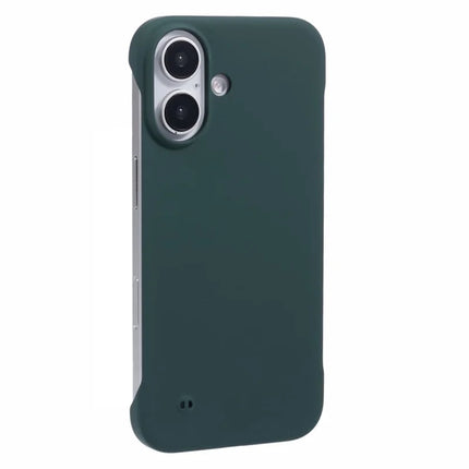 For iPhone 16 Case Hard PC Skin-Touch Phone Cover Frameless Breathable Cooling - Midnight Green