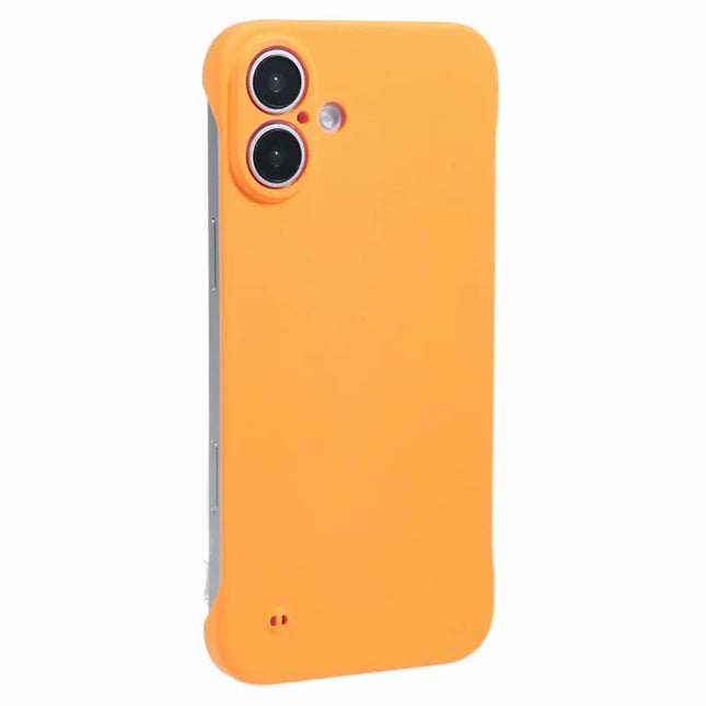 For iPhone 16 Plus Frameless Case Hard PC Slim Minimalist Phone Cover Skin-Touch - Yellow