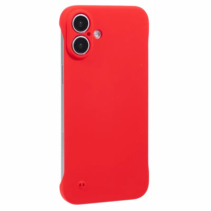 For iPhone 16 Plus Frameless Case Hard PC Slim Minimalist Phone Cover Skin-Touch - Red