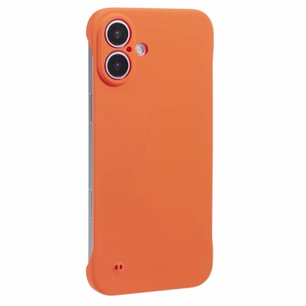 For iPhone 16 Plus Frameless Case Hard PC Slim Minimalist Phone Cover Skin-Touch - Orange