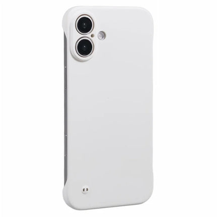 For iPhone 16 Plus Frameless Case Hard PC Slim Minimalist Phone Cover Skin-Touch - White