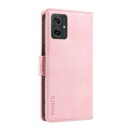 YIKATU YK-007 For Motorola Moto G55 5G Case Side Buckle PU Leather Phone Cover Litchi Texture
