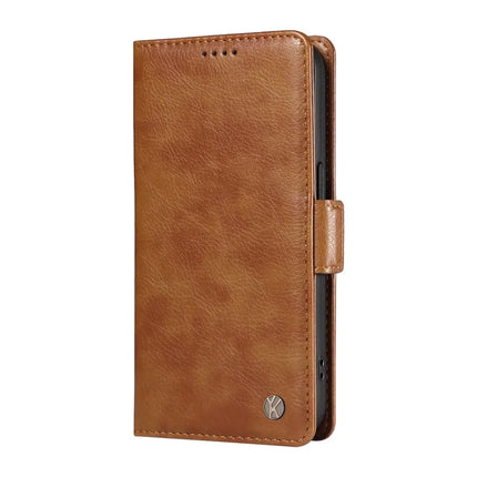 YIKATU YK-007 For Motorola Moto G55 5G Case Side Buckle PU Leather Phone Cover Litchi Texture