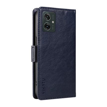YIKATU YK-007 For Motorola Moto G55 5G Case Side Buckle PU Leather Phone Cover Litchi Texture