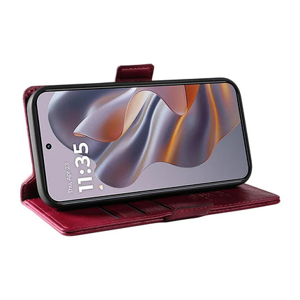 YIKATU YK-007 For Motorola Moto G55 5G Case Side Buckle PU Leather Phone Cover Litchi Texture