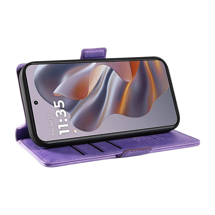 YIKATU YK-007 For Motorola Moto G55 5G Case Side Buckle PU Leather Phone Cover Litchi Texture