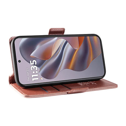 YIKATU YK-007 For Motorola Moto G55 5G Case Side Buckle PU Leather Phone Cover Litchi Texture