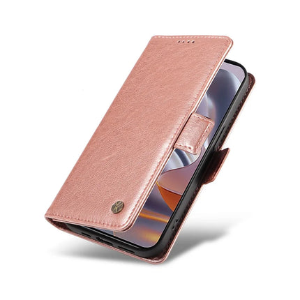 YIKATU YK-007 For Motorola Moto G55 5G Case Side Buckle PU Leather Phone Cover Litchi Texture