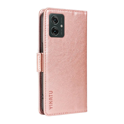 YIKATU YK-007 For Motorola Moto G55 5G Case Side Buckle PU Leather Phone Cover Litchi Texture