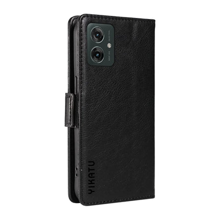 YIKATU YK-007 For Motorola Moto G55 5G Case Side Buckle PU Leather Phone Cover Litchi Texture