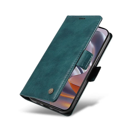 YIKATU YK-007 For Motorola Moto G55 5G Case Side Buckle PU Leather Phone Cover Litchi Texture