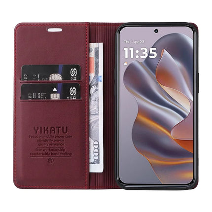 YIKATU YK-001 For Motorola Moto G55 5G Case Stand Leather Phone Cover Strong Magnetic Closure
