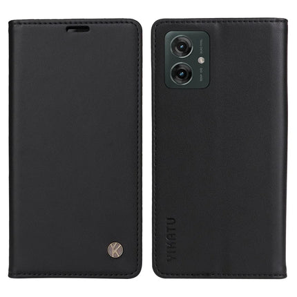 YIKATU YK-001 For Motorola Moto G55 5G Case Stand Leather Phone Cover Strong Magnetic Closure - Black