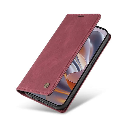 YIKATU YK-004 For Motorola Moto G55 5G Case Leather Skin-Touch Phone Cover Magnetic Auto-Absorbed