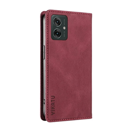 YIKATU YK-004 For Motorola Moto G55 5G Case Leather Skin-Touch Phone Cover Magnetic Auto-Absorbed