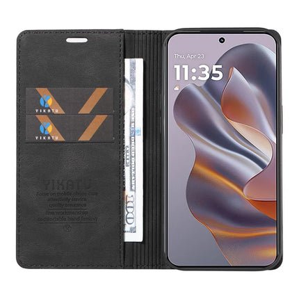 YIKATU YK-004 For Motorola Moto G55 5G Case Leather Skin-Touch Phone Cover Magnetic Auto-Absorbed