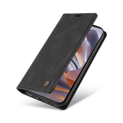 YIKATU YK-004 For Motorola Moto G55 5G Case Leather Skin-Touch Phone Cover Magnetic Auto-Absorbed