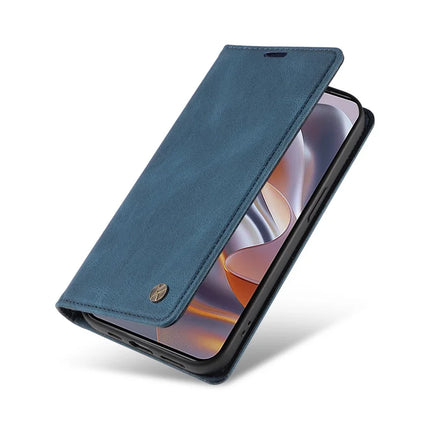 YIKATU YK-004 For Motorola Moto G55 5G Case Leather Skin-Touch Phone Cover Magnetic Auto-Absorbed